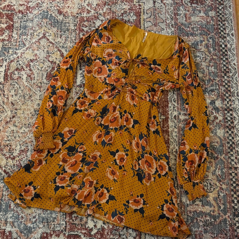 Free People Floral Long Sleeve Dress